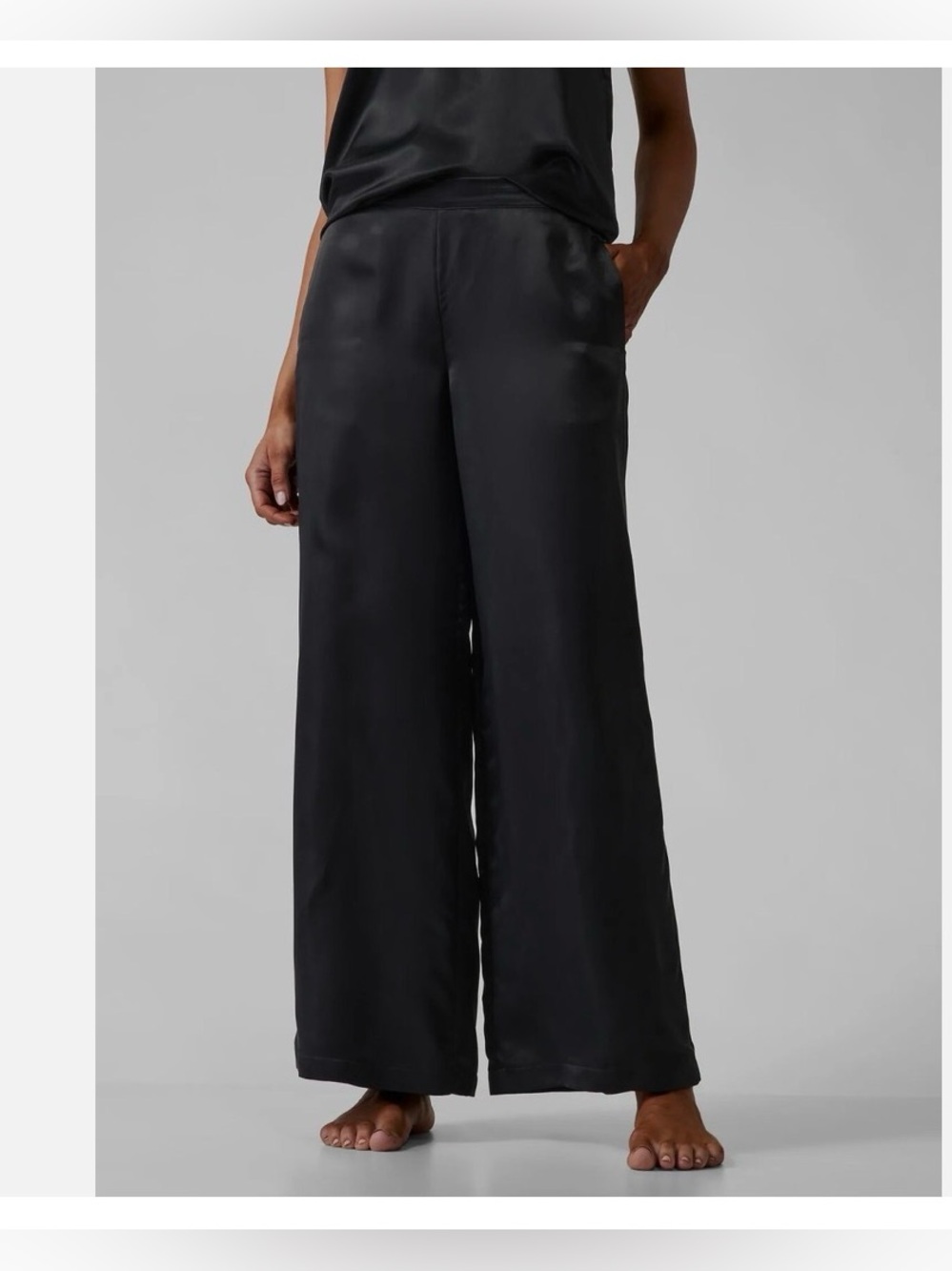 Athleta Calm Cool Satin Wide Leg Pants